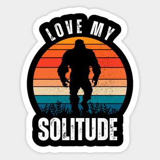 Sasquatch Big Foot Loves Solitude Sticker